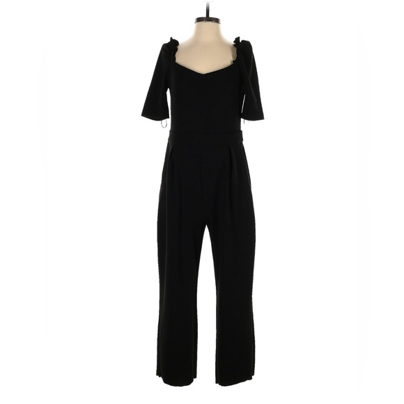 MNG Mango Black Flowy Long Jumpsuit - Picture 4 of 7